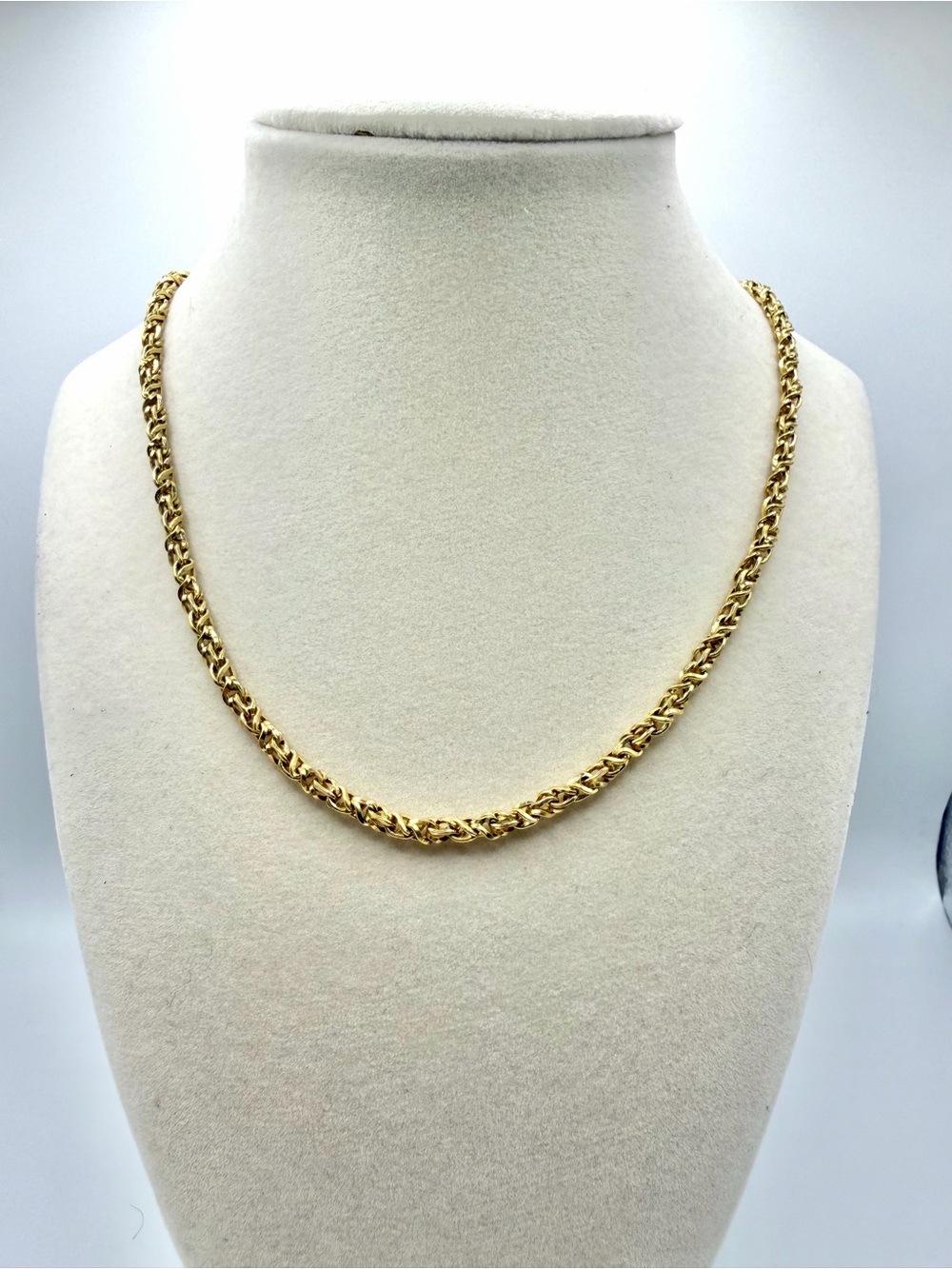 Vintage Miriam Haskell Gold Tone Braided Rope Chain Necklace 18” Signed 33g B018